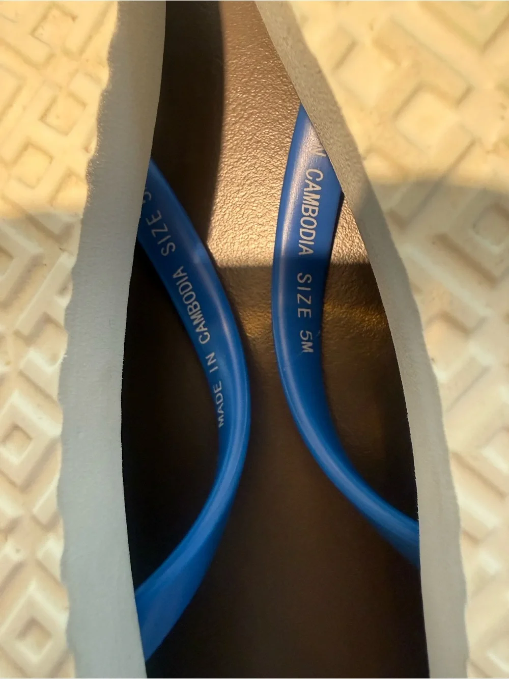 NWOT Tory Burch Wisteria Blue White Lark Gold Logo Flip Flops Size 5